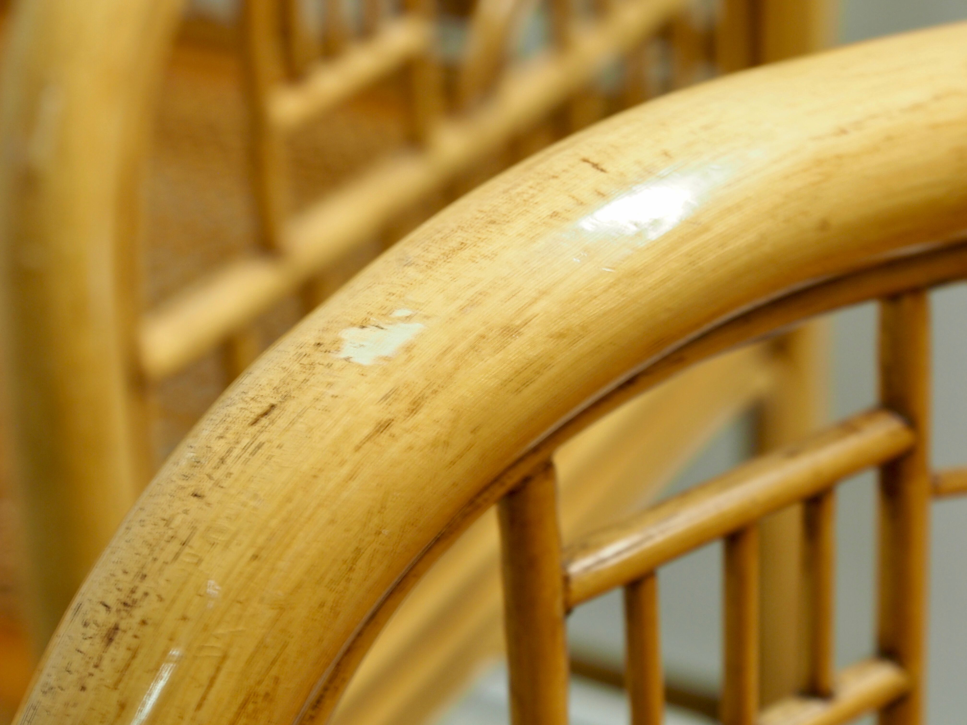 Set of 4 vintage oriental rattan chairs