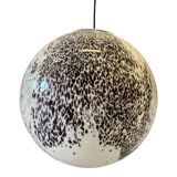 Brown and Beige Murrine Milky-White Sphere in Contemporary Murano-Style Glass
