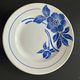 Set of 3 antique blue faience dessert plates.