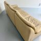 Old 3-seater beige leather sofa designed by Carl Larsson De Sede, vintage 80s