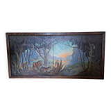 Very large painting - Animal Fresco & African Landscape - 1930