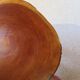 Tripod coffee table - solid okoumé wood - organic shape - brutalist style