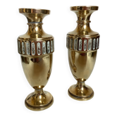 Paire de vases en laiton