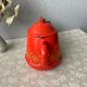 Vintage red enamelled tin teapot