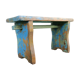 Banc repose-pieds patiné