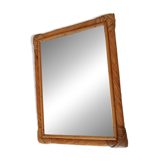 Vintage rattan mirror from the 80s