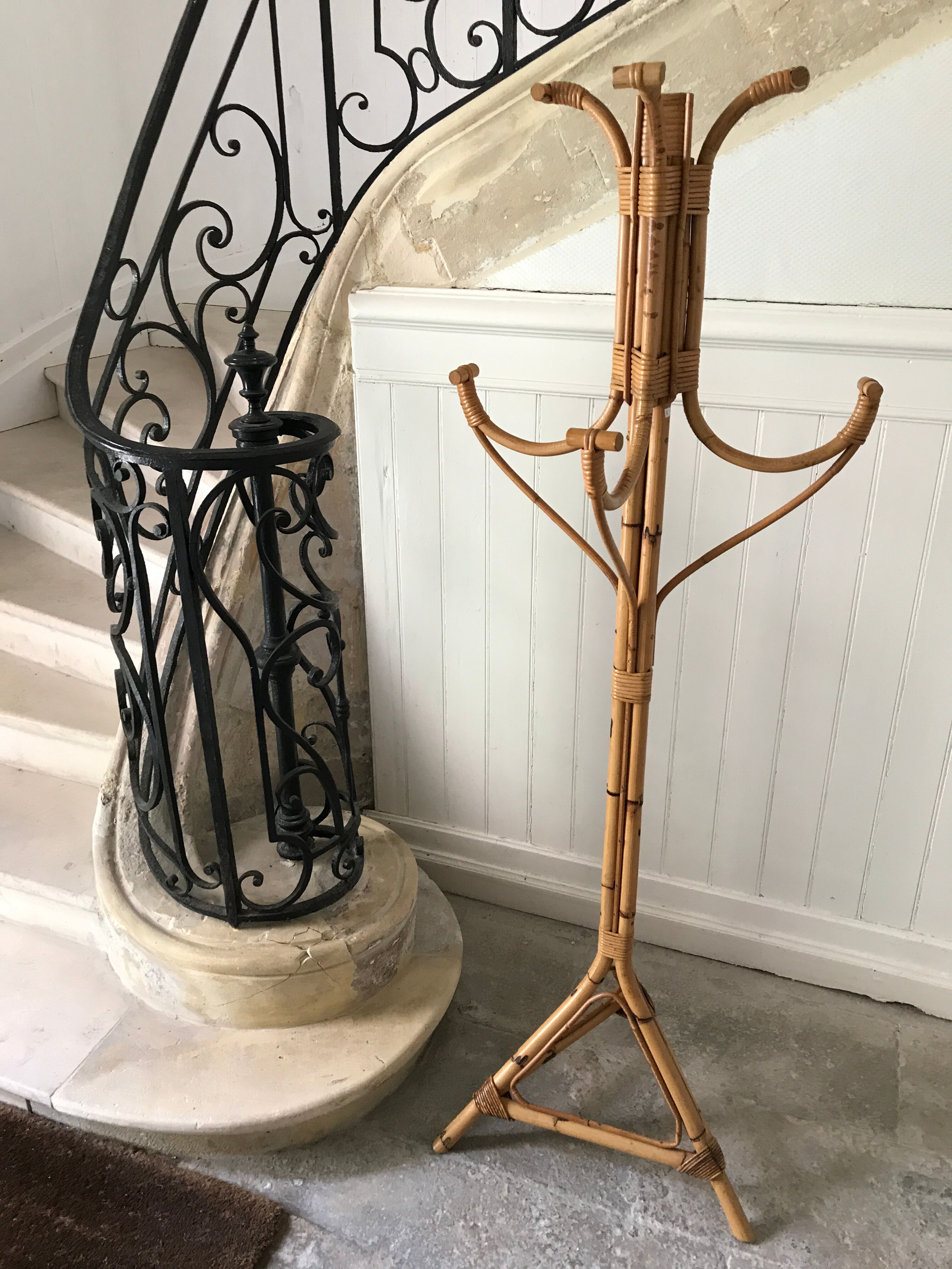 Rattan coat rack year 60