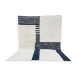 Handmade white and black Berber rug
