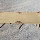 Ancien lit de camp militaire en bois et toile