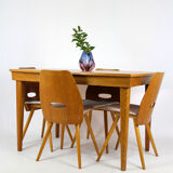 Oak veneered folding dining table from UP Závody 1960 s