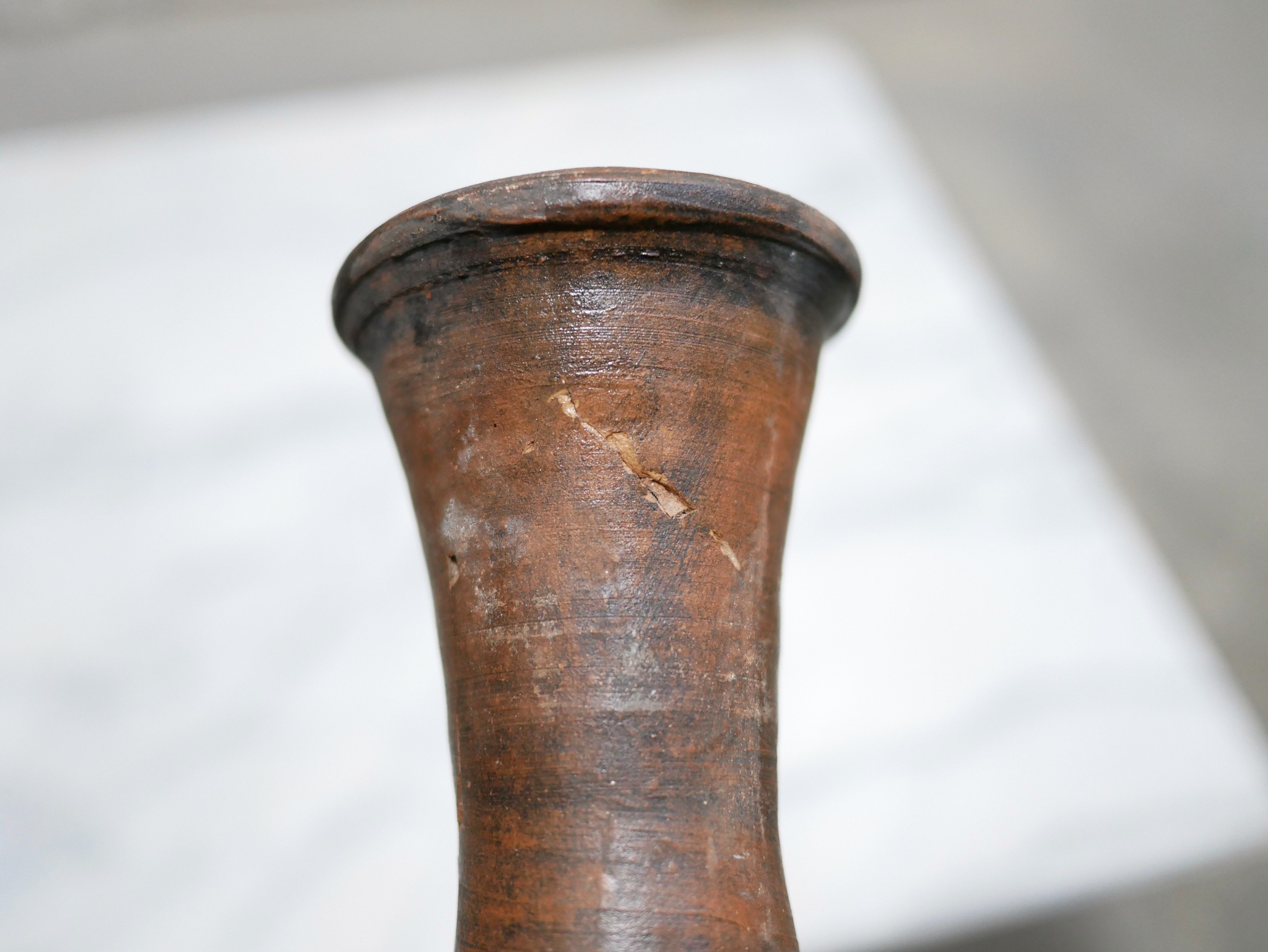 Vintage glazed terracotta jar