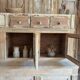 Old wooden grocery store cabinet, display cases and drawers