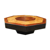 Table basse en loupe années 70 par Guy Lefevre pour la maison Jansen