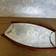 Wall mirror with brass detail and leather mounting, Vetreria Andreini, Ravenna, Italy, 1950s