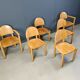 Rainer Daumiller pine wood dining chairs for Hirtshals Savvaerk set of