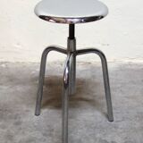 Old chrome metal swivel medical stool