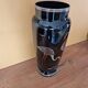 Michel Herman known as HEM - Truncated conical vase in black glass Art Deco