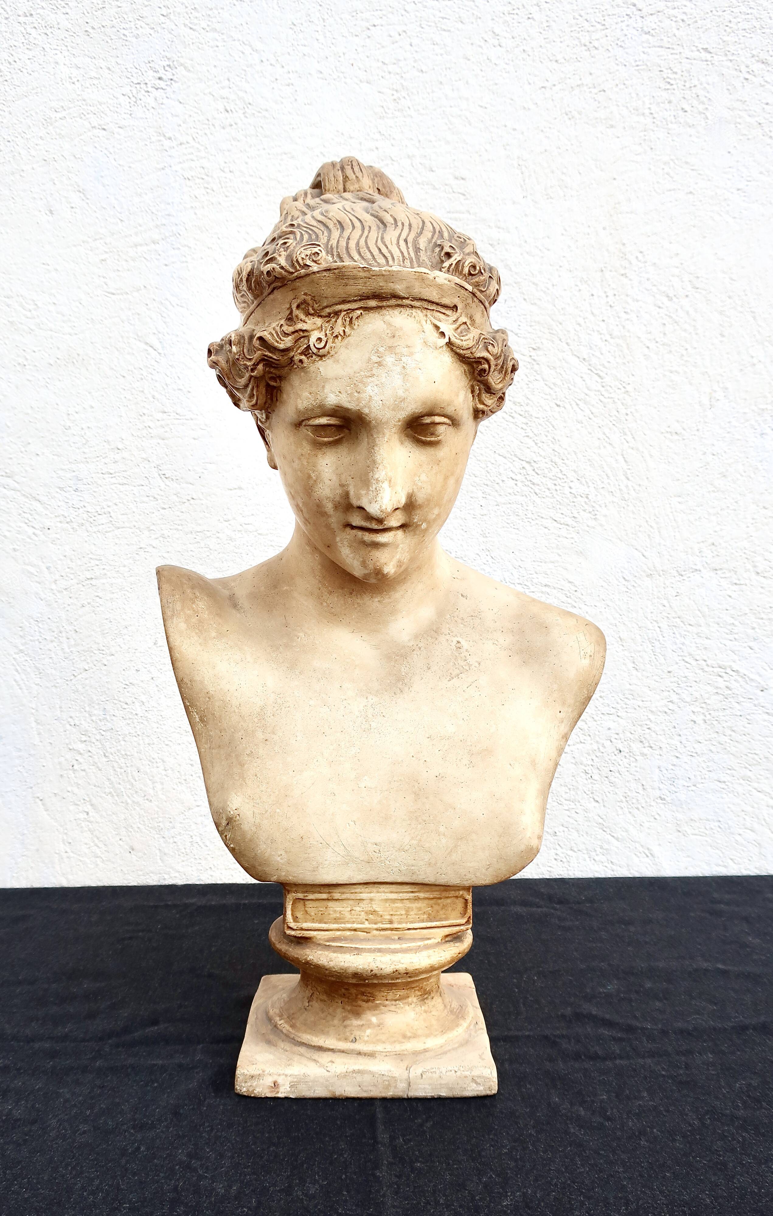 Antique plaster bust after Antonio Canova, "Hebe", circa 1900