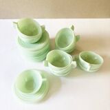 Glass cups and saucers, 1950s