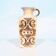 Vintage vase W-Germany, 1960s, thick lava vase with flowers.