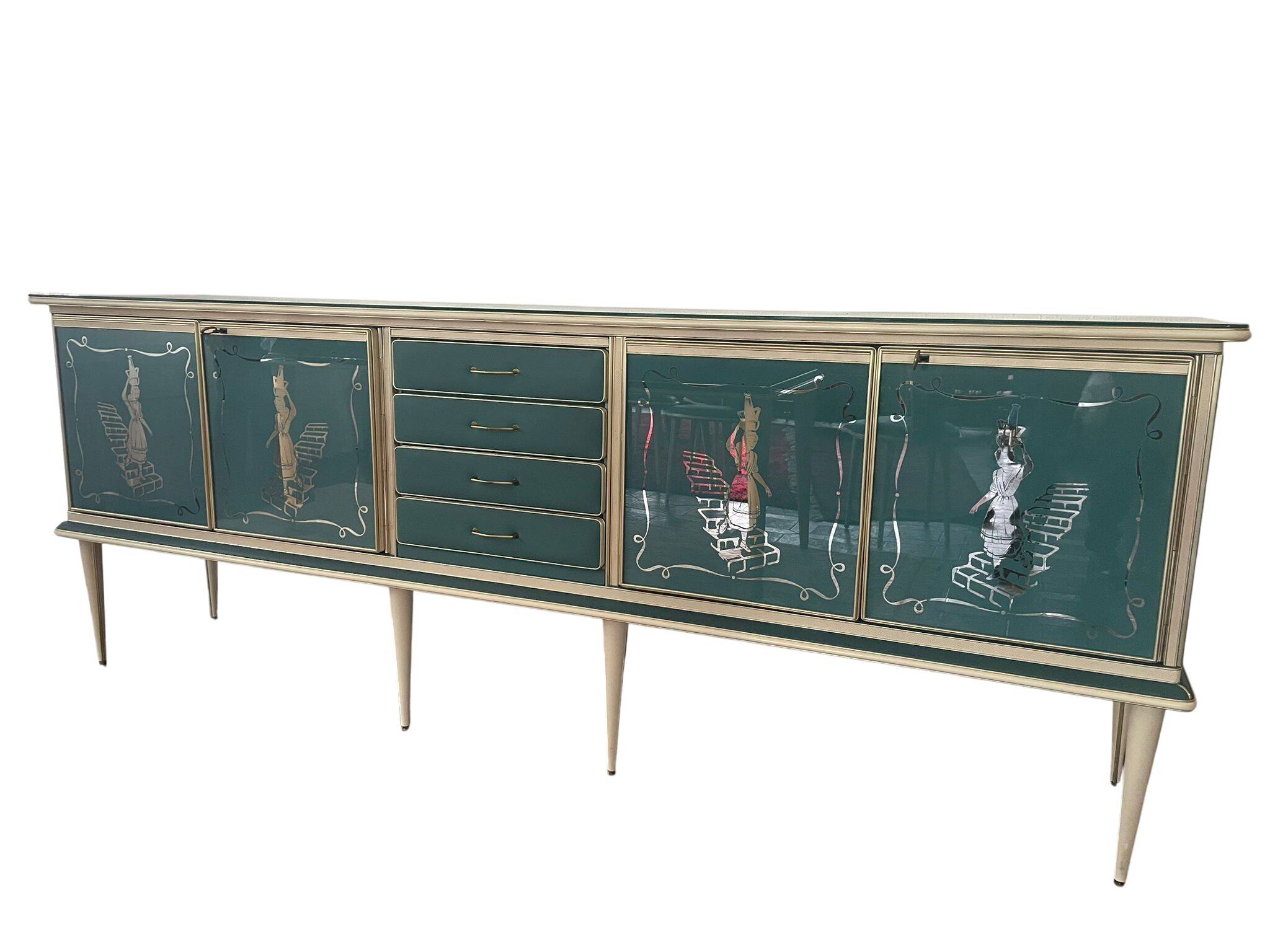 Umberto Mascagni for Harrods London — Grand buffet with mirror