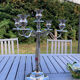 Silver-plated metal chandelier with 5 arms