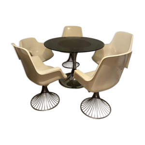 ensemble table et chaises design italien des années 70 , ensemble vintage