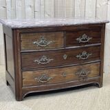 Regency period chest of drawers in amaranth and marble top - 18th century