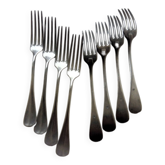 Set of 8 Antique Forks. Shabby Chic Vintage Flatware.