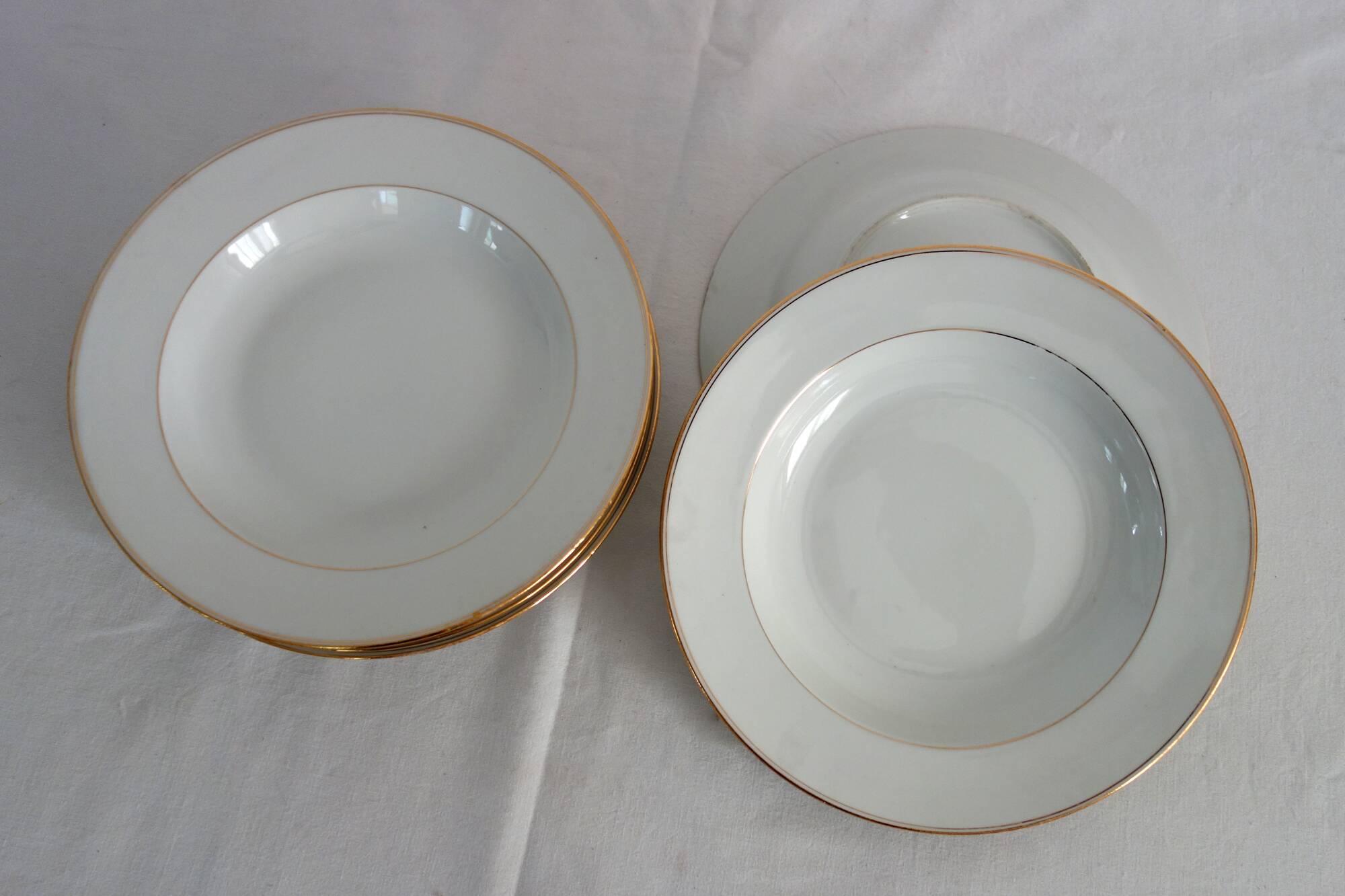 Set of 6 Limoges porcelain soup plates