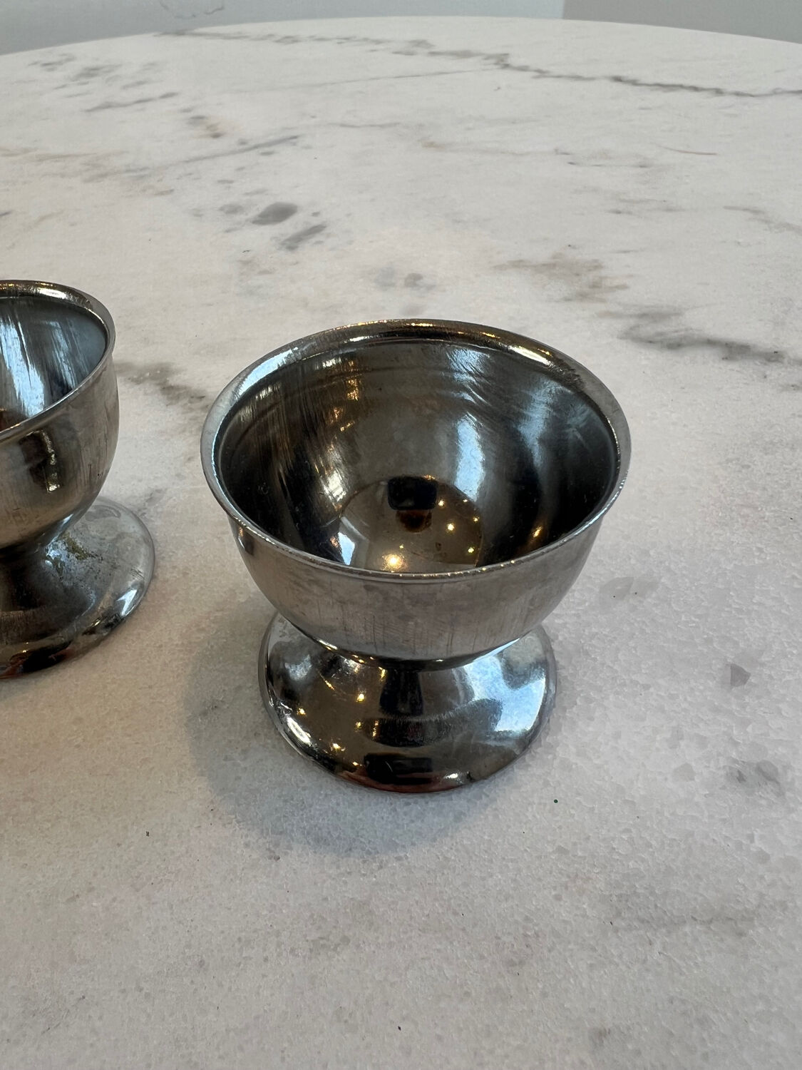 Vintage stainless steel egg cup