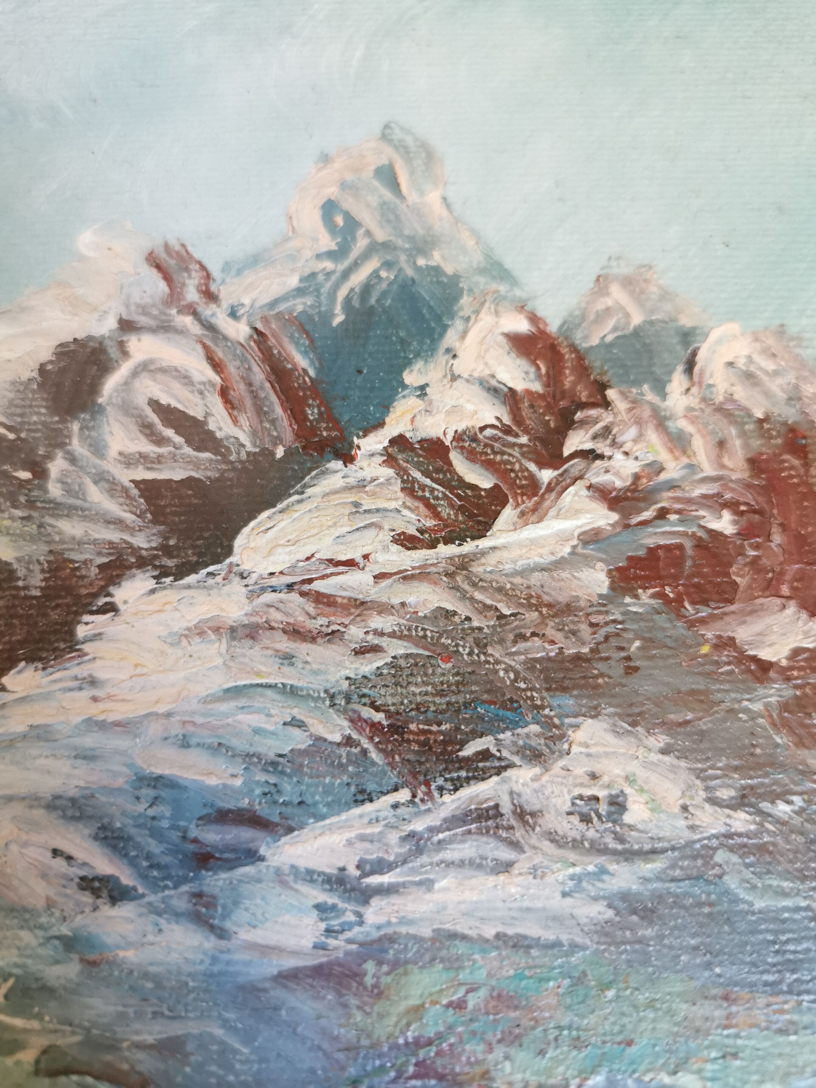Mountain landscape signed Oil on canvas