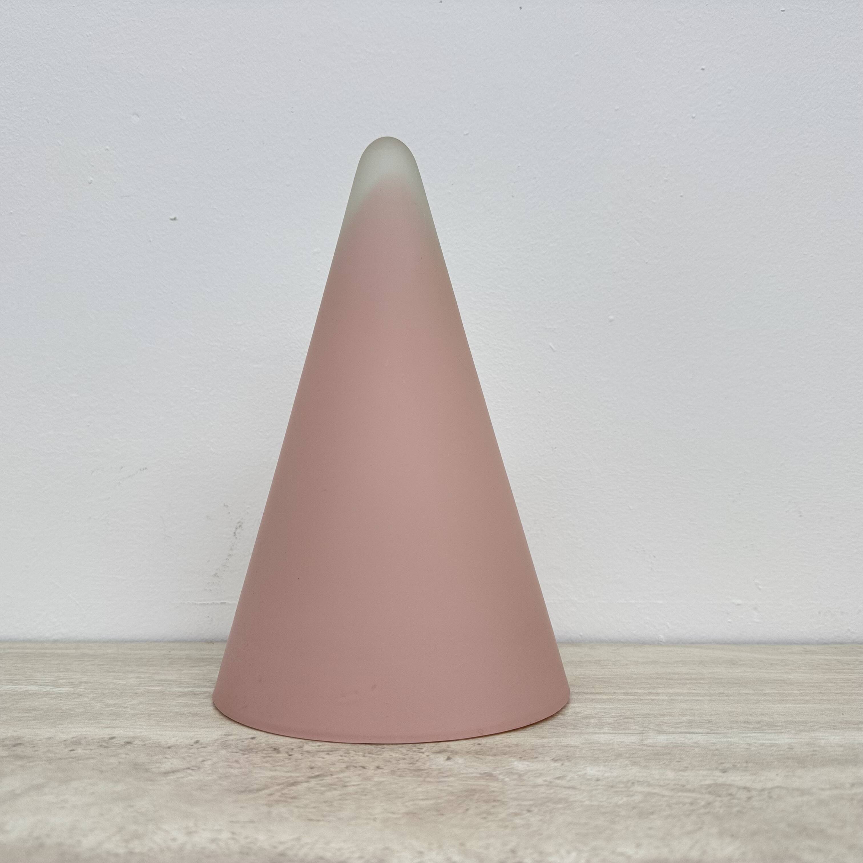 Matte Pink glass SCE Teepee table lamp , 1970’s , France
