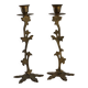 set of 2 brass candle holders