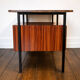 Modernist desk from the 50s-60s in wood and metal, reversible drawer unit.
