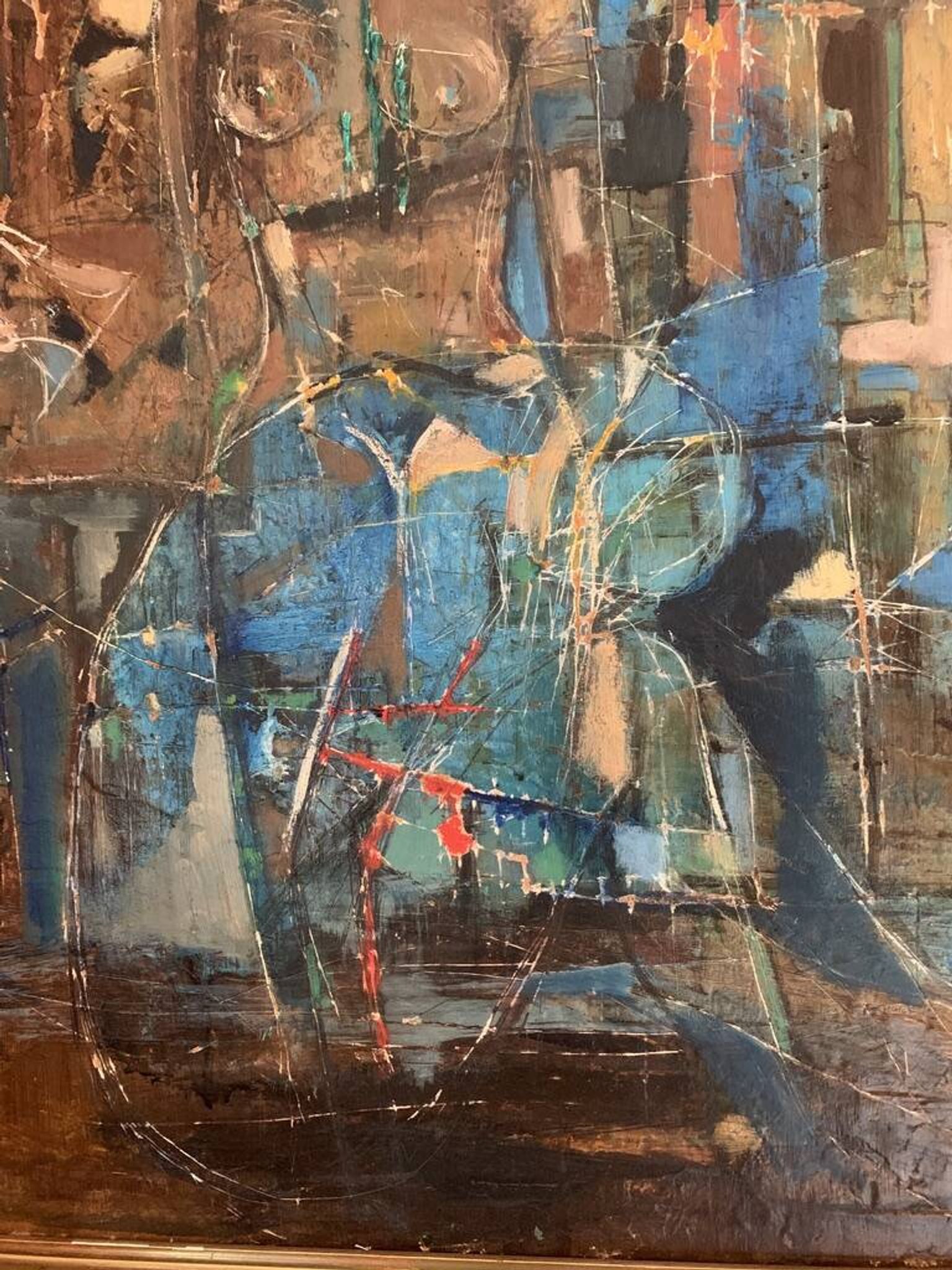 Pierre Malrieux 1920-2022 "Abstraction" Oil on Panel - Cap Ferret 1975