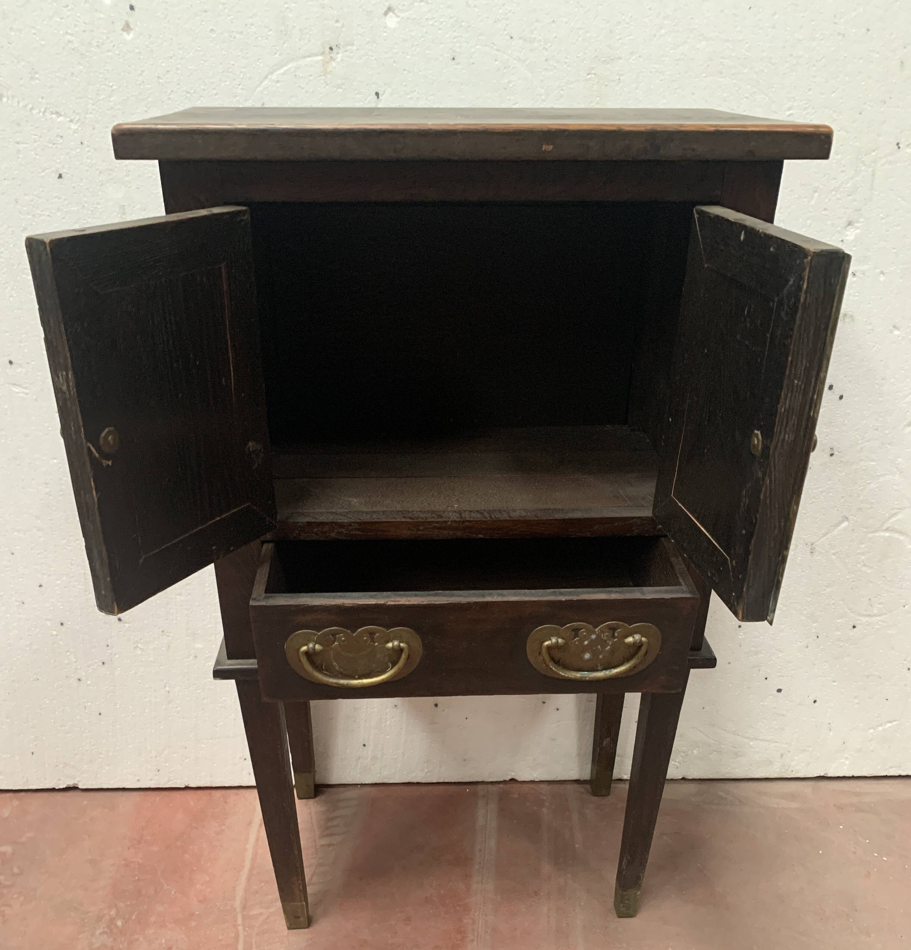 Small piece of furniture with two doors and bronze decoration, 20th century