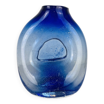 Vase verre soufflé signé Jon Slatcher 1993