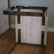 2 nesting tables chrome steel travertine