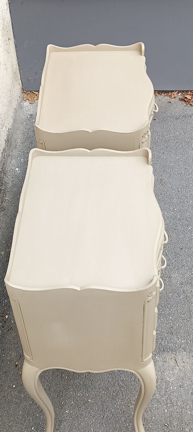 Pair of linen bedside
