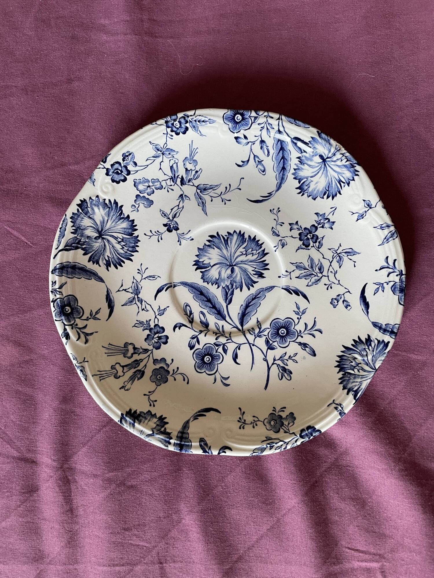 Set of 6 plates dessert earthenware Gien "wild flower" English