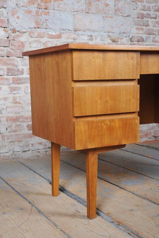 Mid-Century Modern Writing Desk in Walnut, Czech, 1950