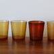 4 verres à eau ambrés
