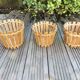 Série de 3 cache pots en bambou années 70
