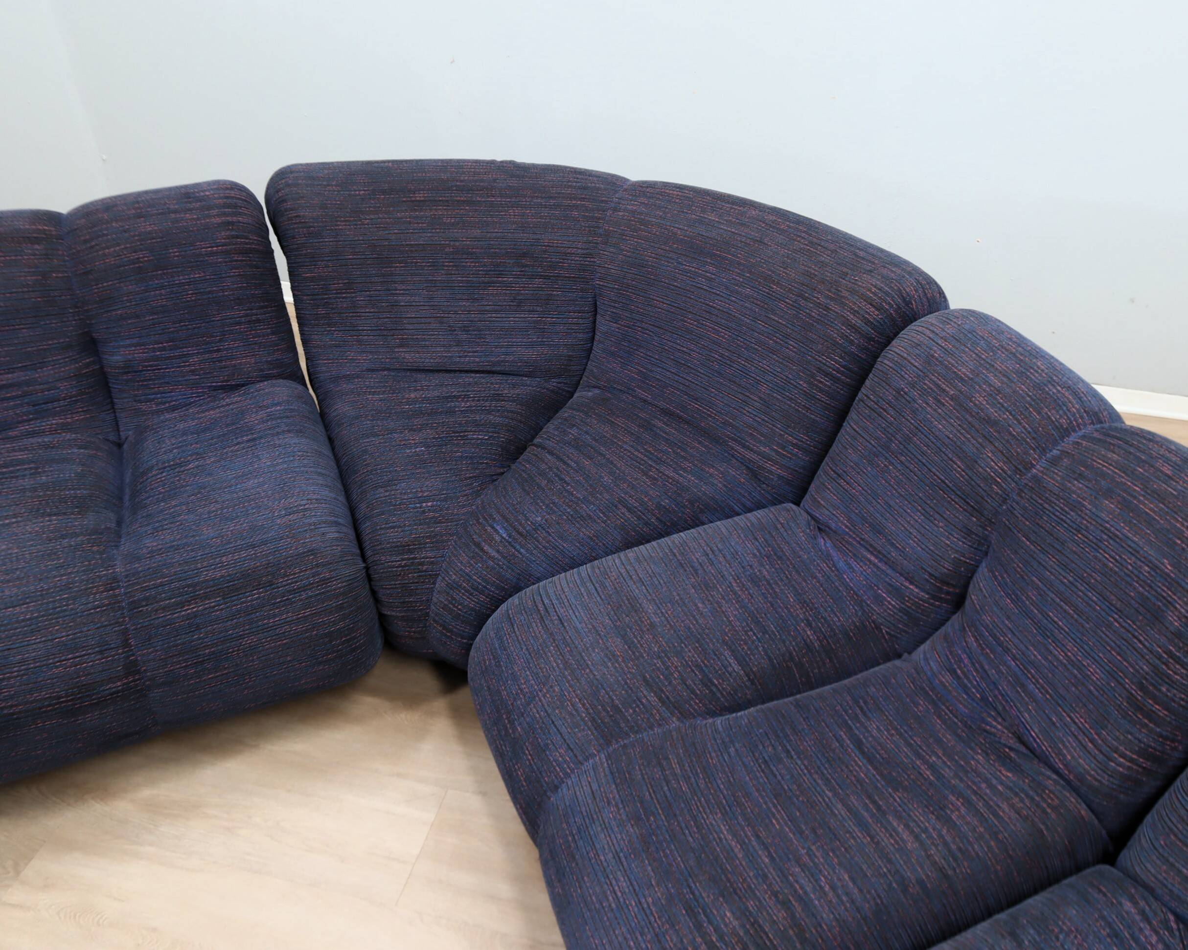 Claudio Vagnoni "Pagru" modular sectional sofa for 1P, 1970s (5 Pieces)