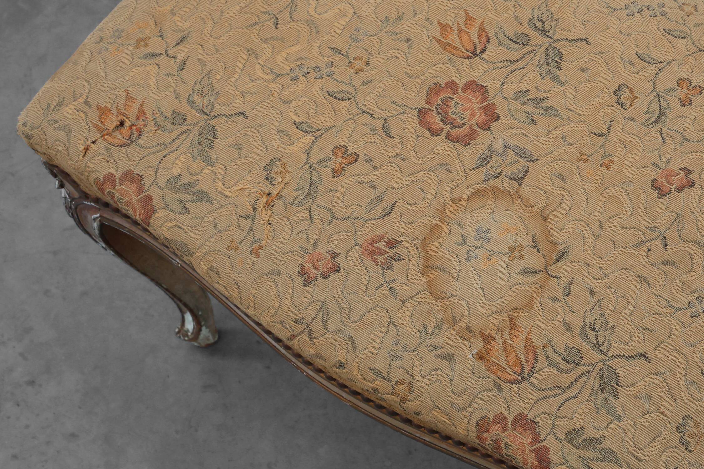 19th Century French Louis XV style piano bench or stool