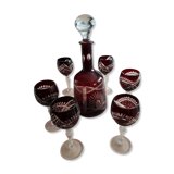 Red glass wine service in the 1980s