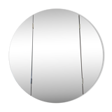 Scandinavian round triptych mirror, teak frame, 1960s.