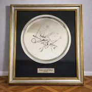 Framed screen-printed plate with certificate