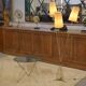 Brass and glass side table, 1960s design.